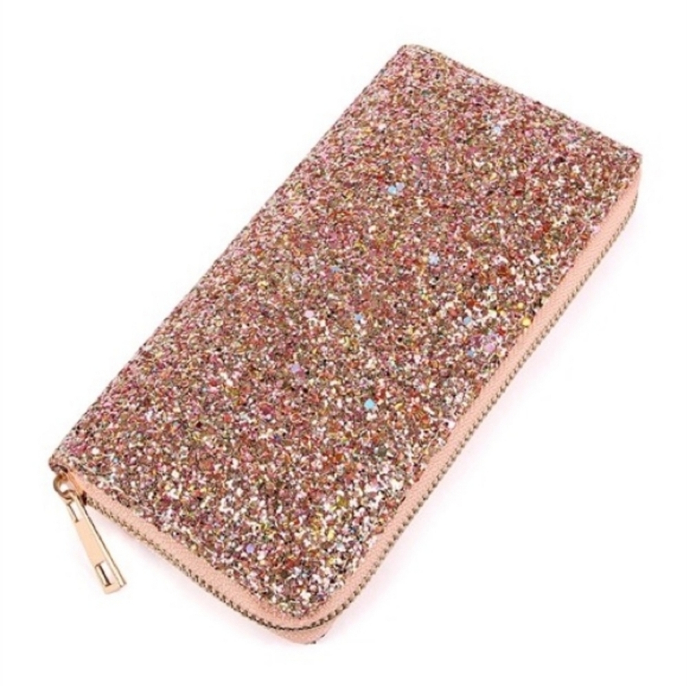 Gold tone glitter fancy elegant wallet